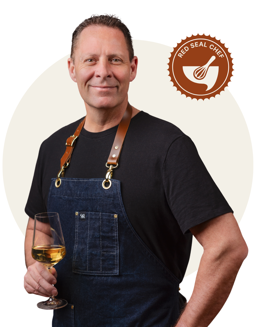 Steve Stewart in his chef apron